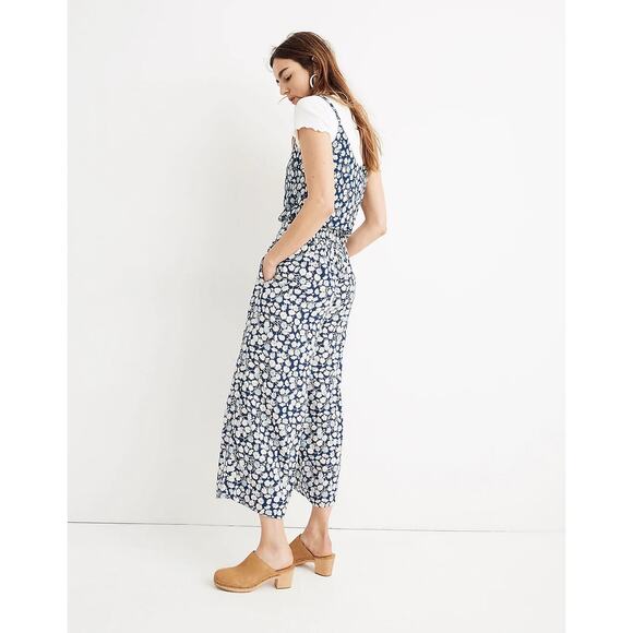 Madewell Pants - Madewell Huston Pant Pull On Crop Blue French Floral S Wide Leg Boho Cottage